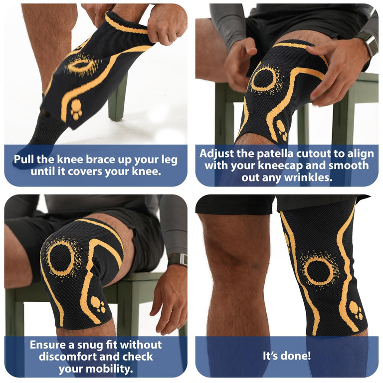 ORTONYX Knee Compression Sleeve, 3D Knitted Knee Brace for Pain Relief, Recovery from Injuries, Meniscus Tear Arthritis ACL PCL Men & Women