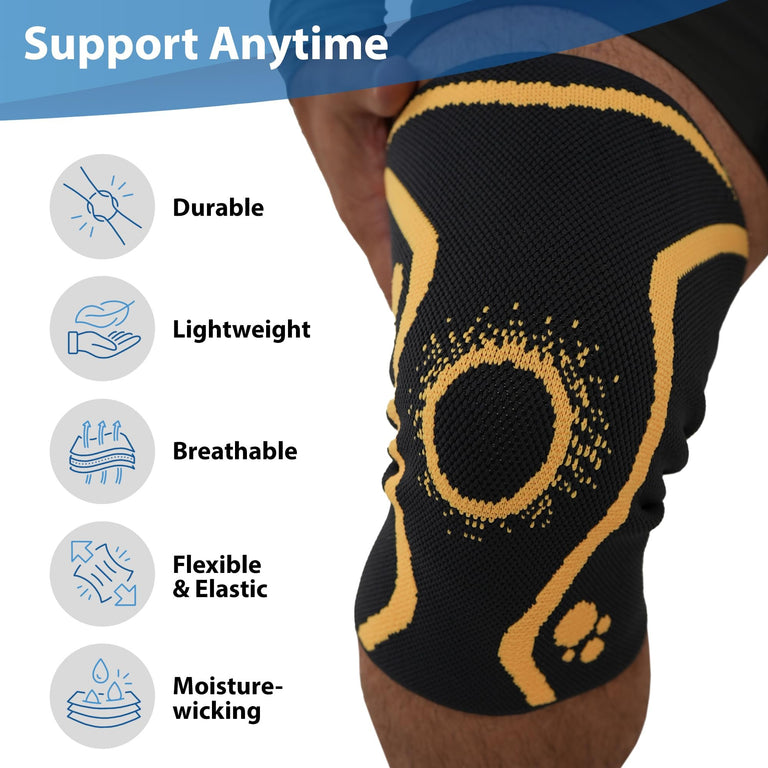 ORTONYX Knee Compression Sleeve, 3D Knitted Knee Brace for Pain Relief, Recovery from Injuries, Meniscus Tear Arthritis ACL PCL Men & Women