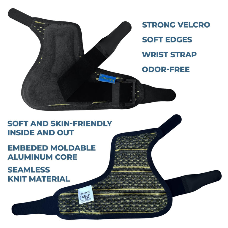 ORTONYX Thumb Immobilizer Brace Thumb Spica Support Splint- Arthritis, Pain, Sprains, Strains, Carpal Tunnel - Wrist Strap - Left or Right Hand / ACKB433