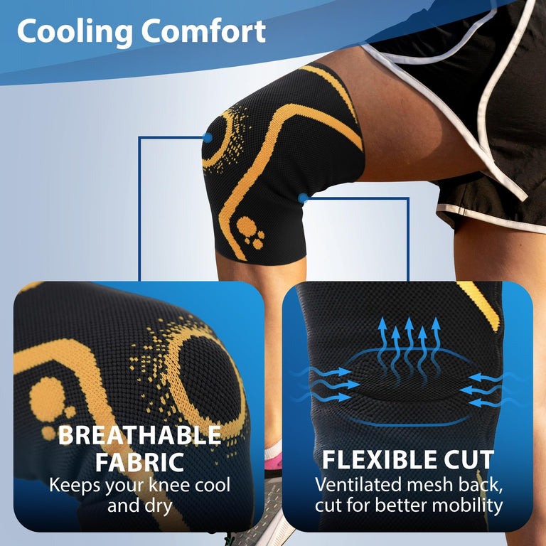 ORTONYX Knee Compression Sleeve, 3D Knitted Knee Brace for Pain Relief, Recovery from Injuries, Meniscus Tear Arthritis ACL PCL Men & Women
