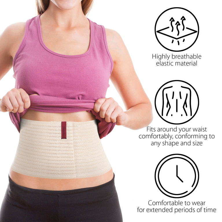 6.25 Inch Abdominal Binder for Men and Women - Beige