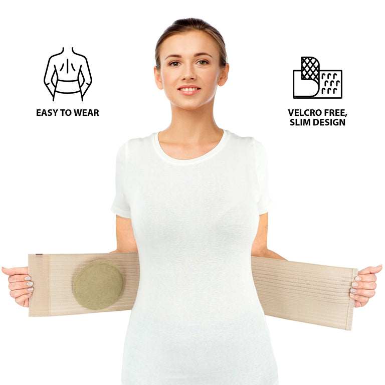 Premium Umbilical Hernia Belt for Men and Women - Abdominal Support Binder - Beige