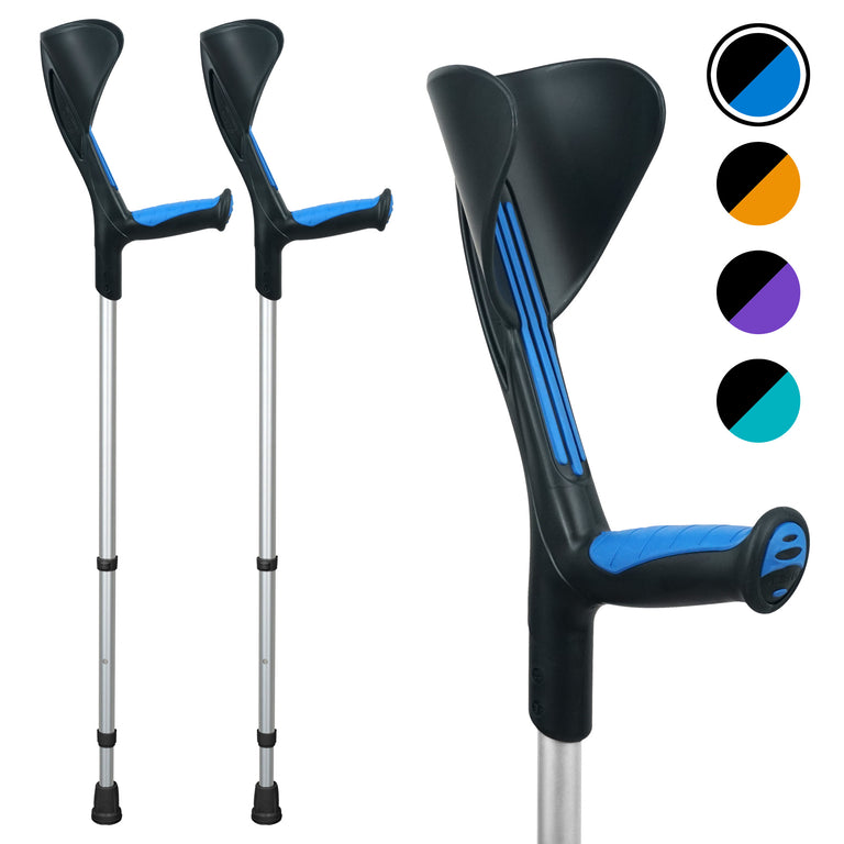 Advance Adult Walking Forearm Crutches Ergonomic Handle with Comfy Grip