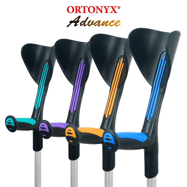 Advance Adult Walking Forearm Crutches Ergonomic Handle with Comfy Grip