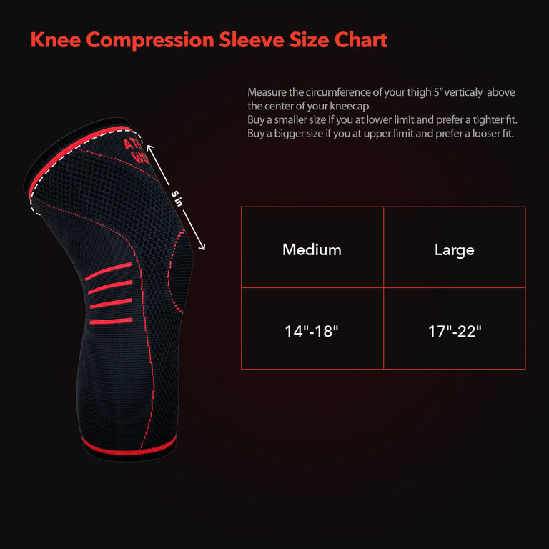 Bamboo Charcoal Copper Infused Compression Knee Sleeve (1 Pair)